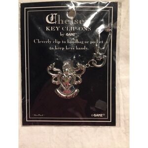 NEW Chelsea Angel Wings with Hearts Key Clip-ons Silver Plated Key Ring/Chain!